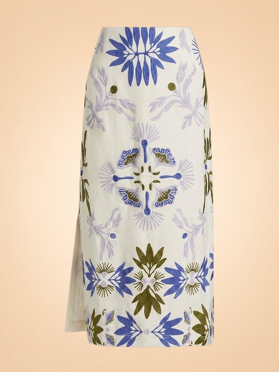 Women’s Chandler Embroidered Floral Midi-Skirt