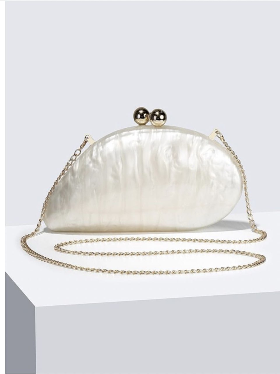 Pearl Effect Clutch Bag