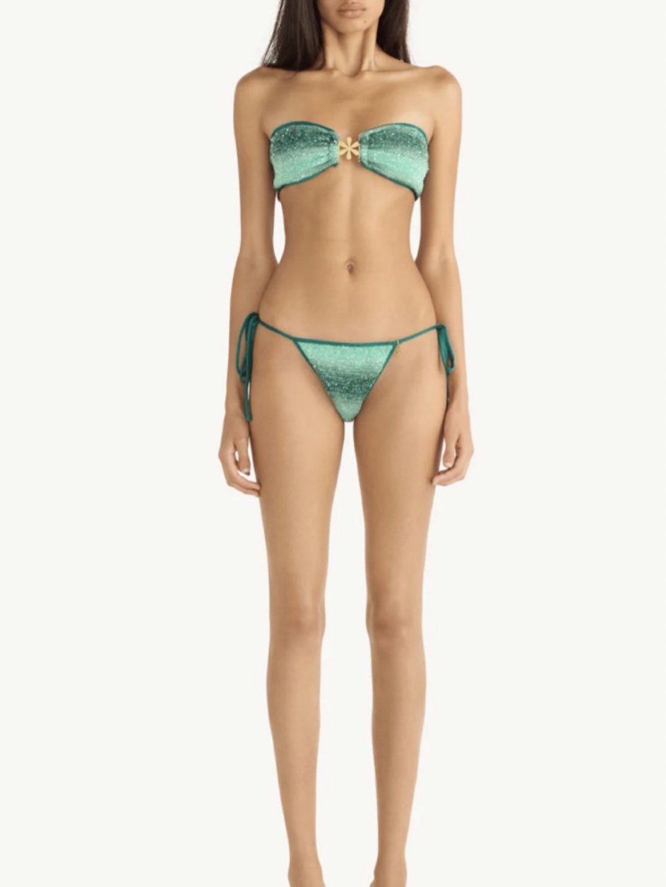Green Metallic Bikini Set