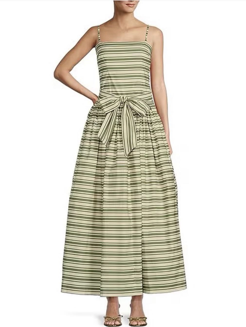 Antonio Melani x The Style Bungalow South Ocean Bow Detail Striped Maxi Dress