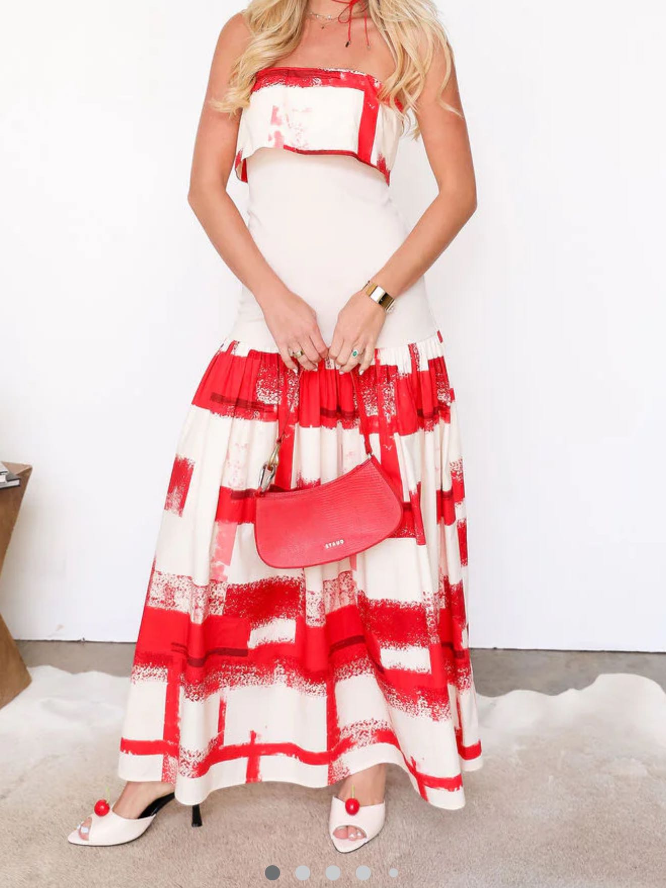 Red and white maxi Dress