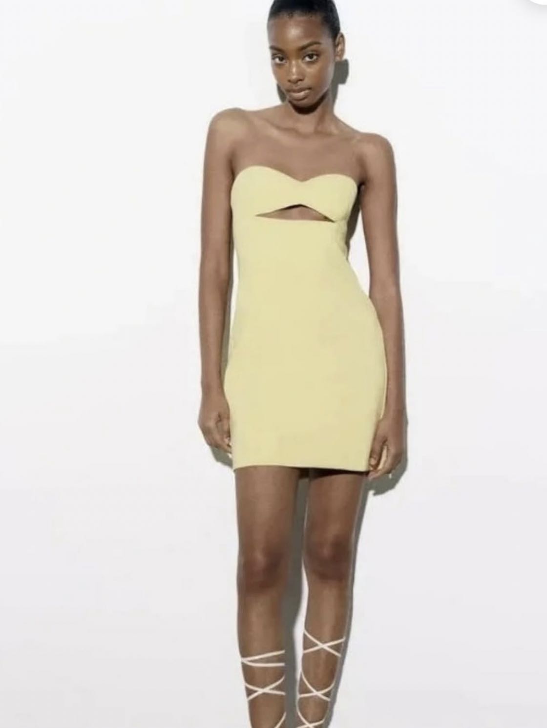 ZARA yellow cut out mini