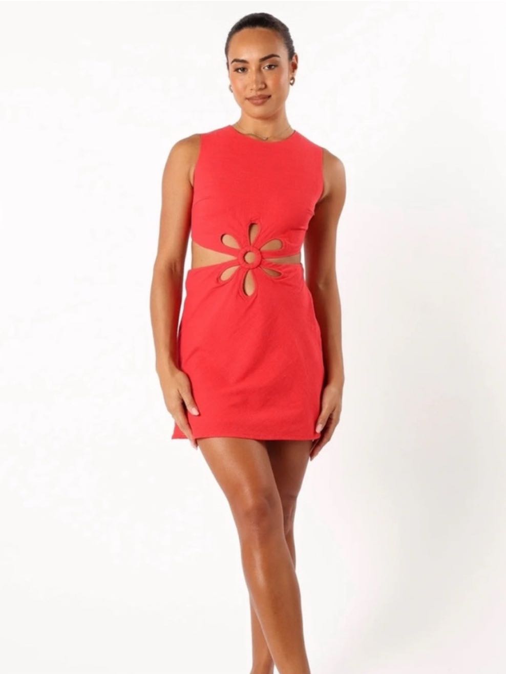 Cut Out Red Mini Dress