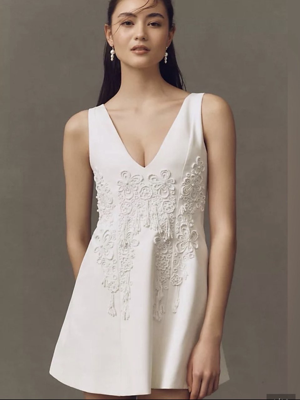 White Beaded Mini Dress
