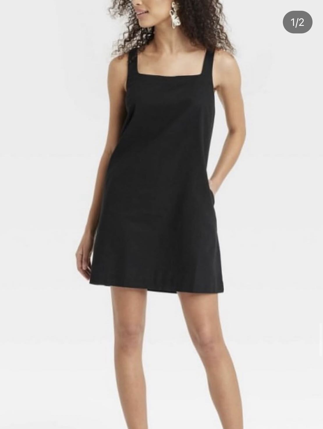 Black linen dress