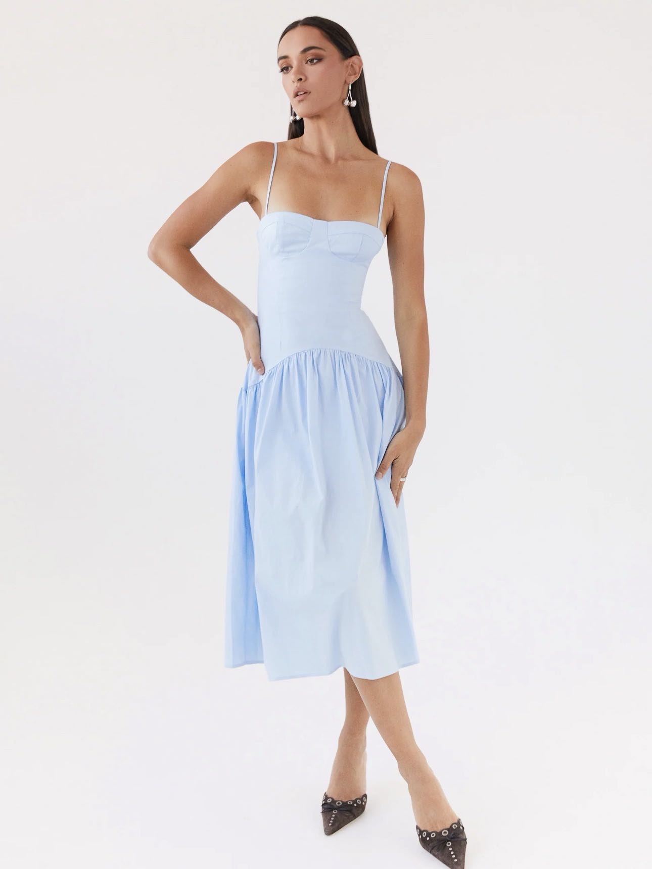 Blue midi dress