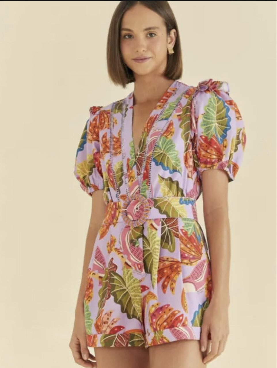 Floral Puff Sleeve Romper