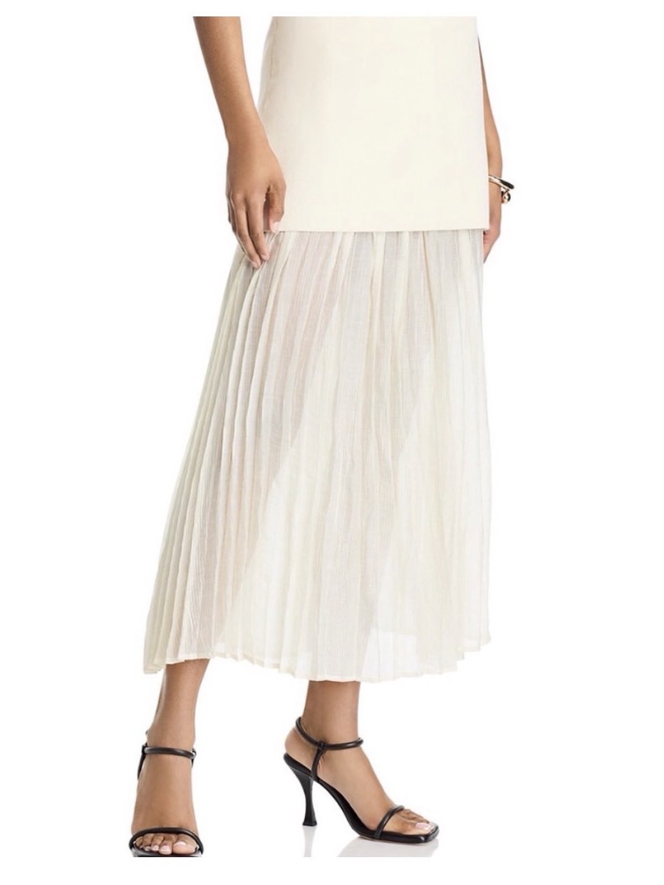 Pleated Shear Layered Midi skirt