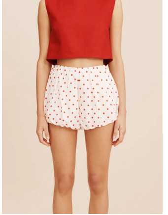 White Polka Dot Bubble Shorts