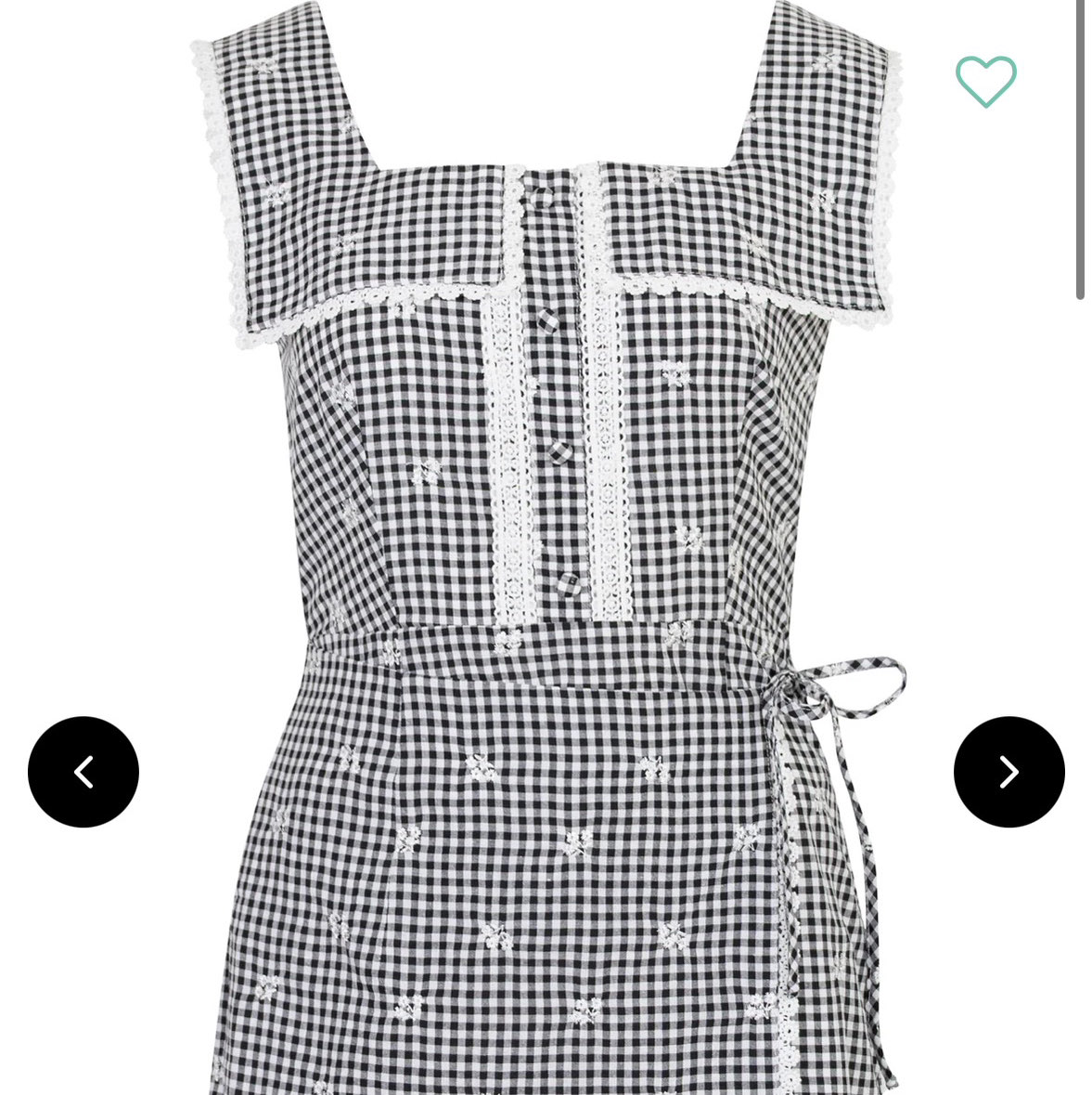 Gingham Square Neck Mini Dress
