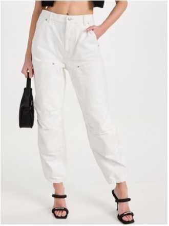 White Cargo Jogger Pants