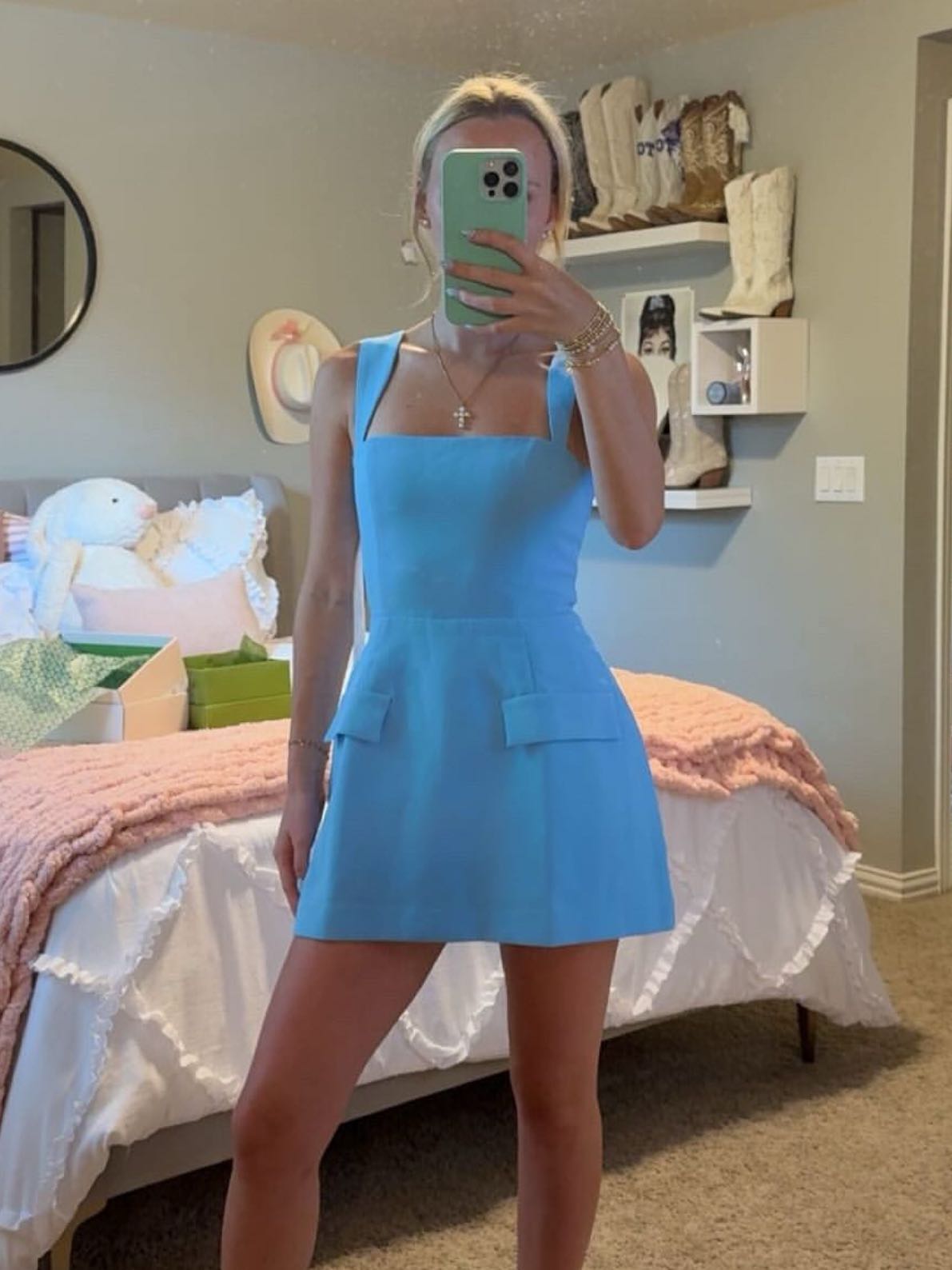 Blue mini dress