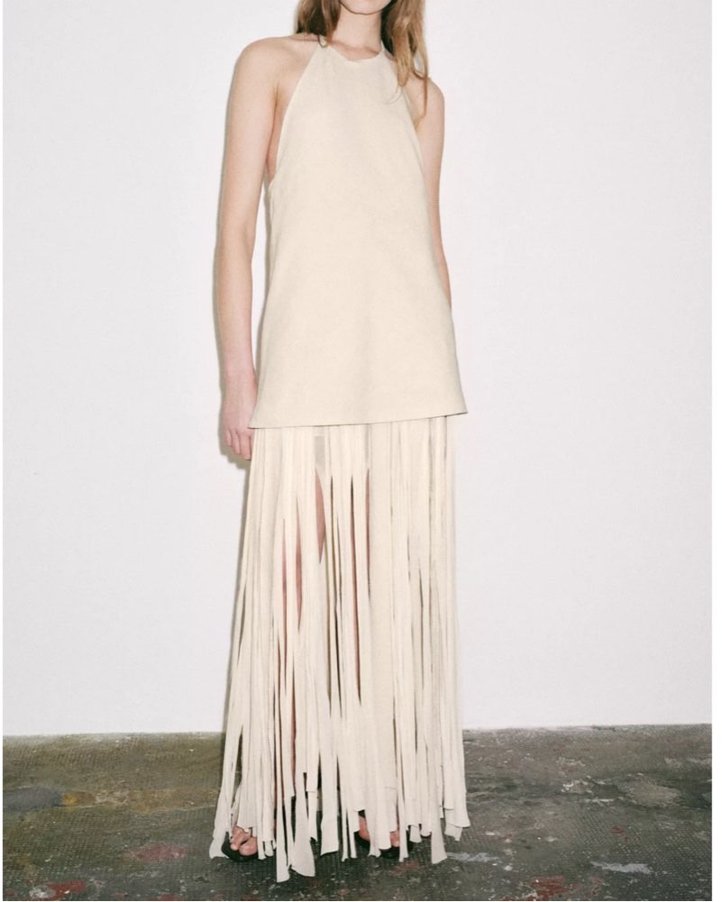 Fringe halter dress