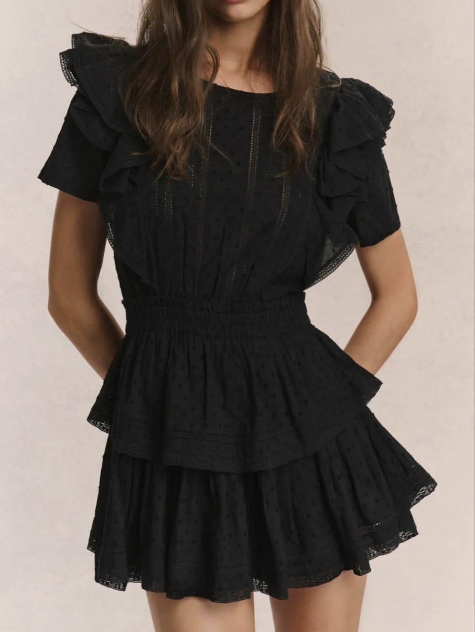 Black Ruffled Mini Dress