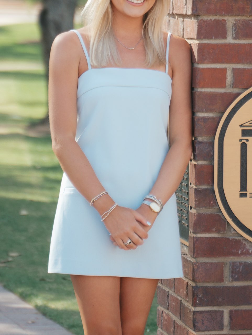 Light Blue Spaghetti Strap Mini Dress