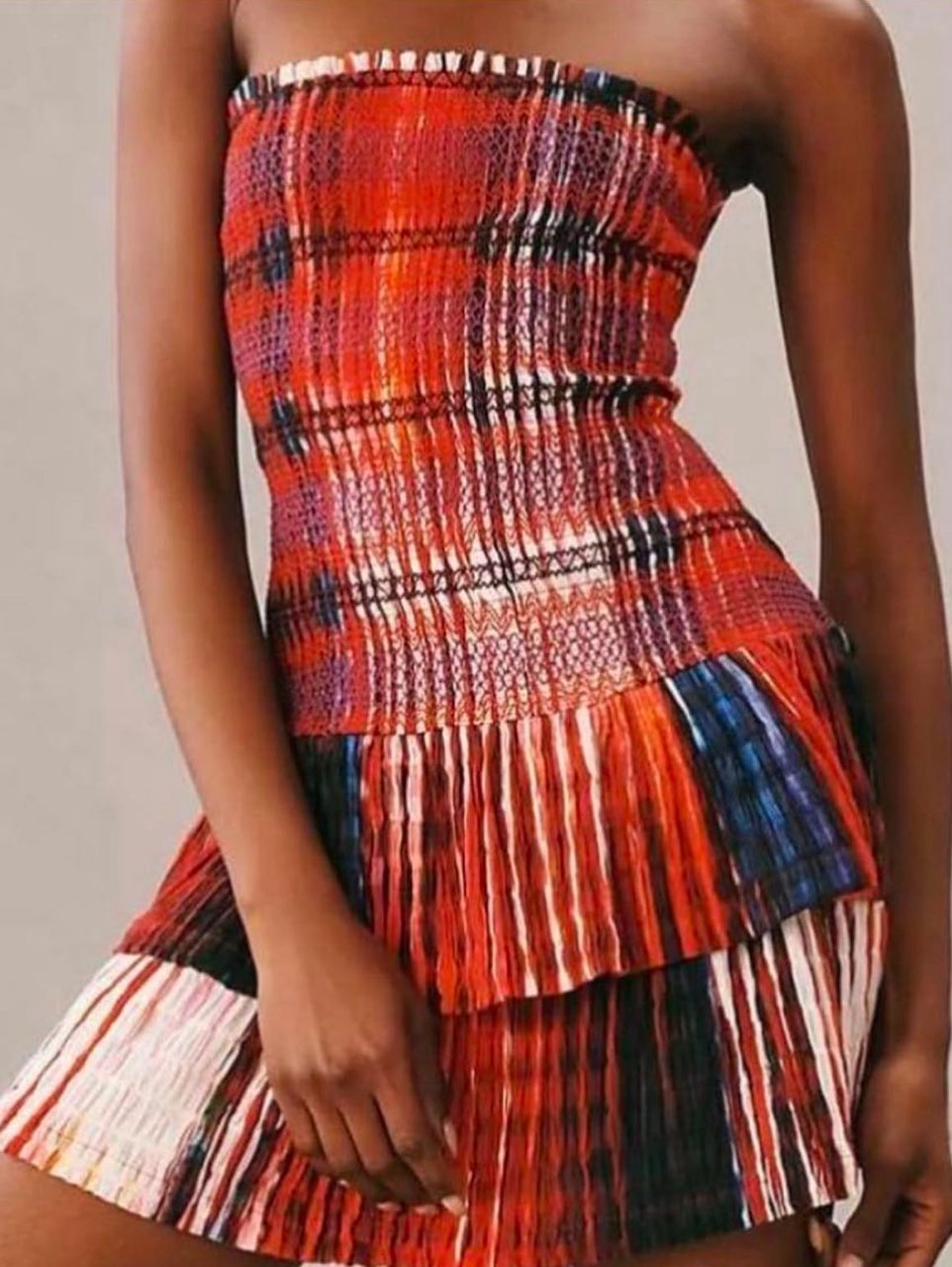 Smocked plaid dress
