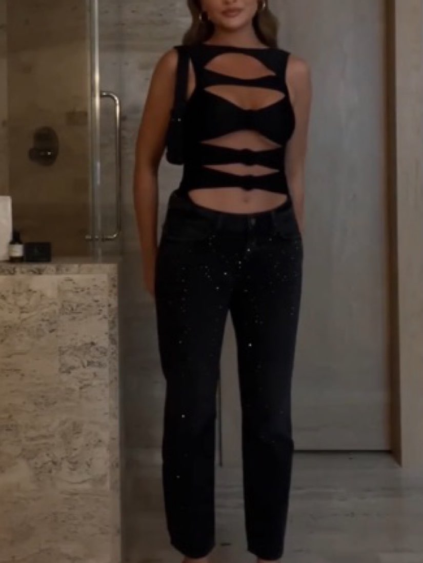 Black Cutout Sleeveless Top