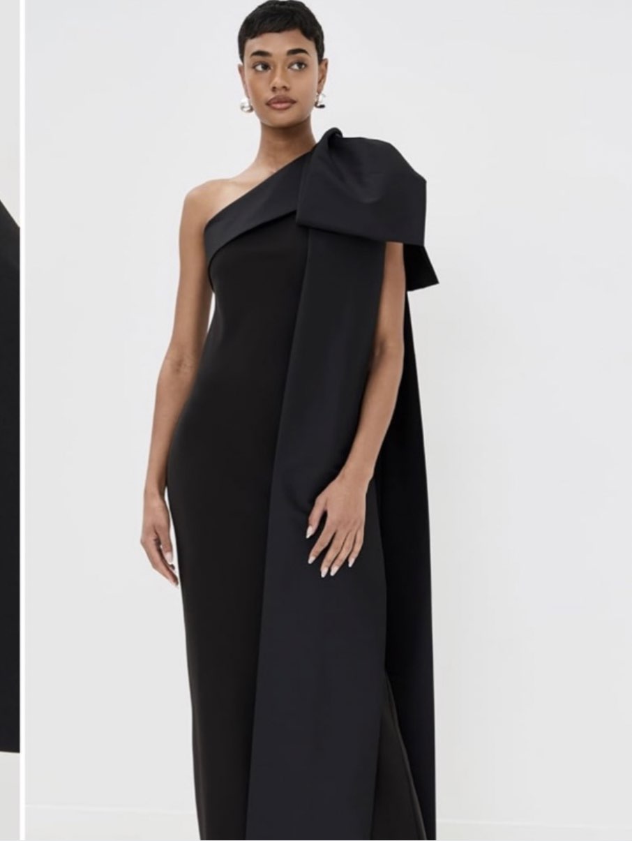 One-Shoulder Bow Drape Gown