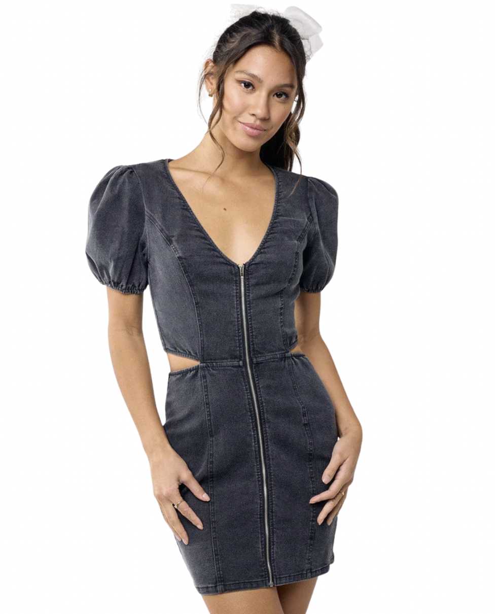 N/A cut-out denim dress