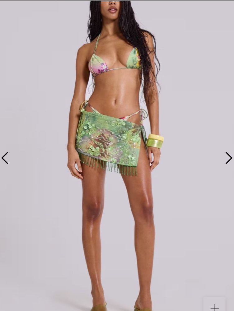 Embellished Bikini Set with Sarong