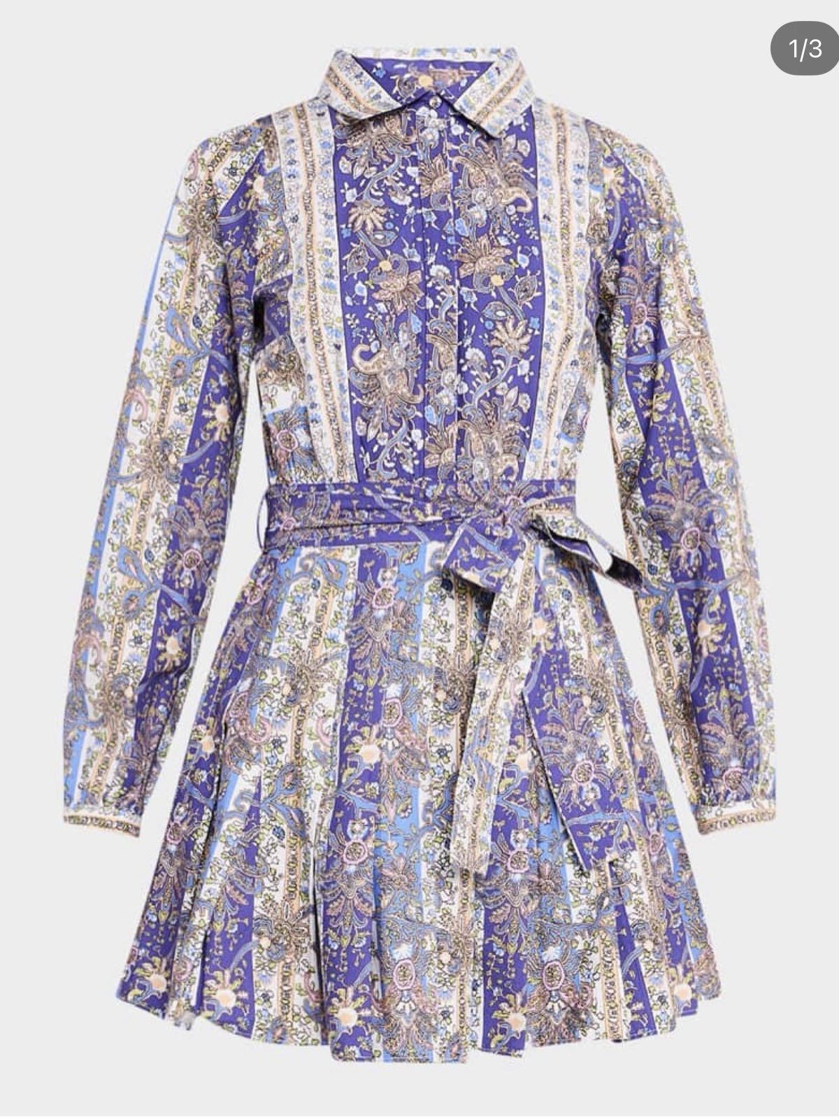 Mini collard pattern dress