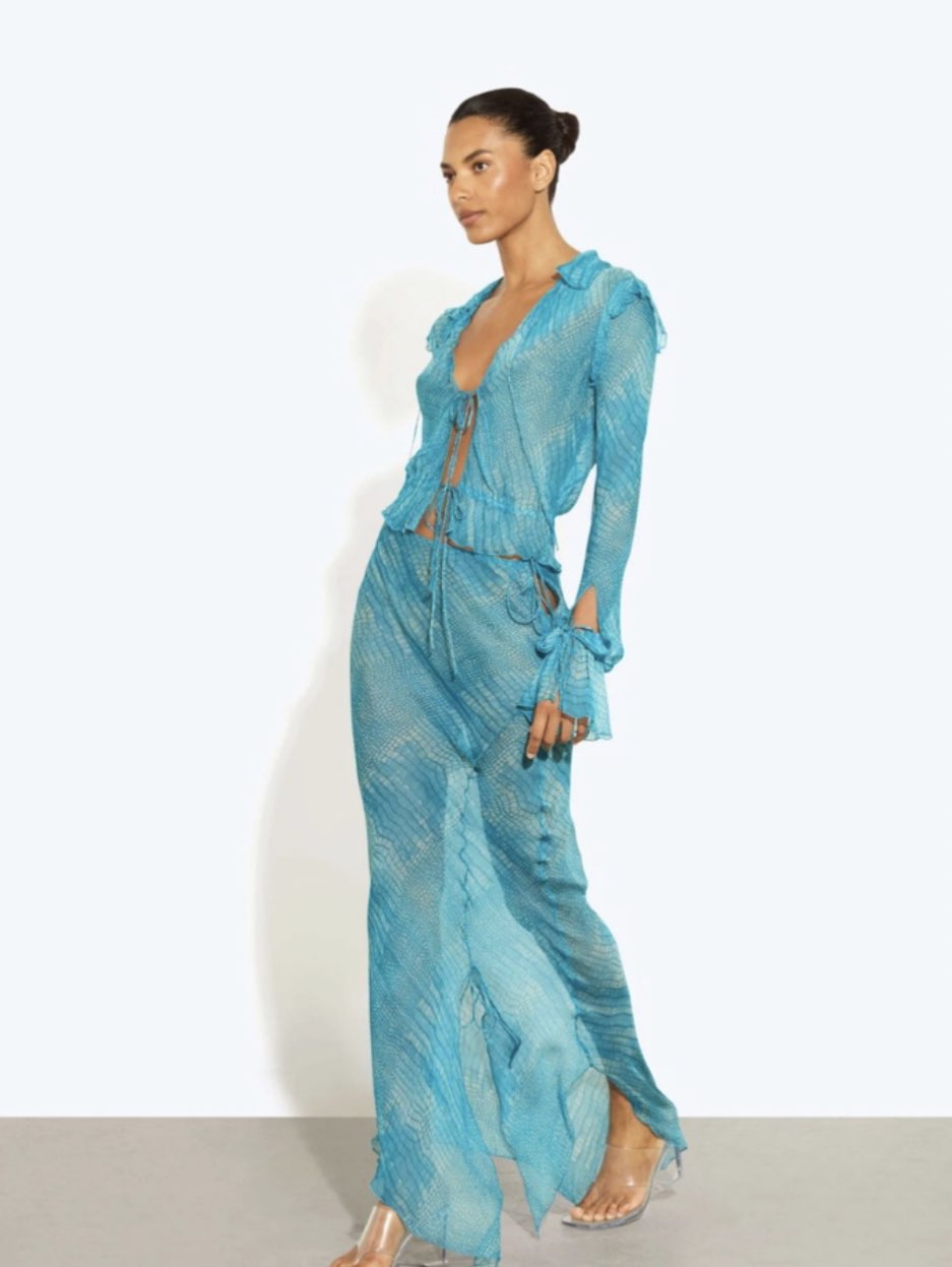 Blue Sheer Two-Piece Set