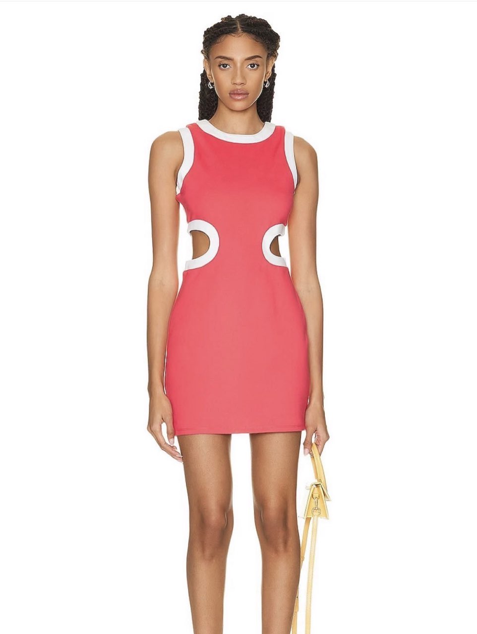 Coral Cut-Out Mini Dress