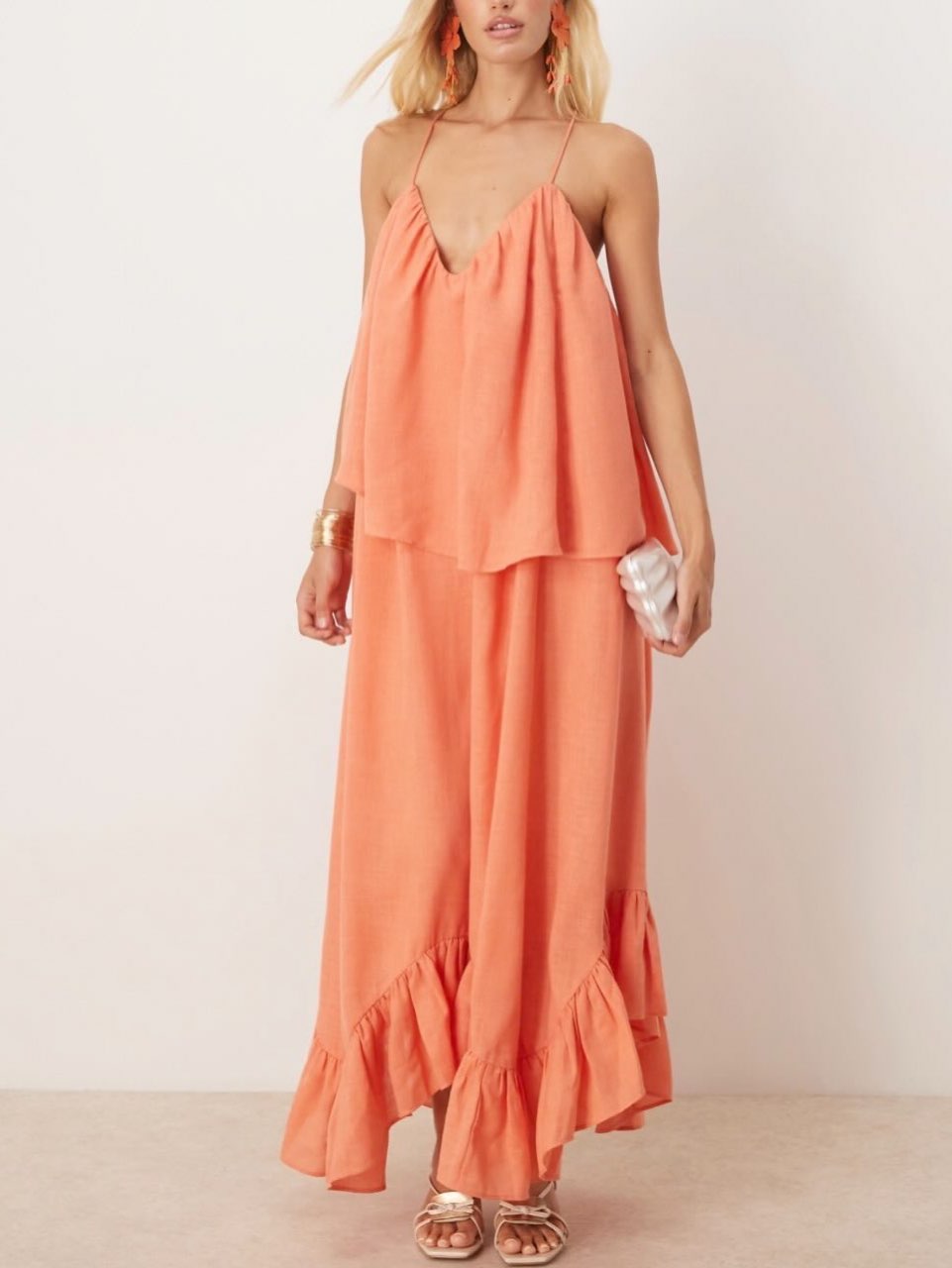 Sweetheart double layer maxi dress