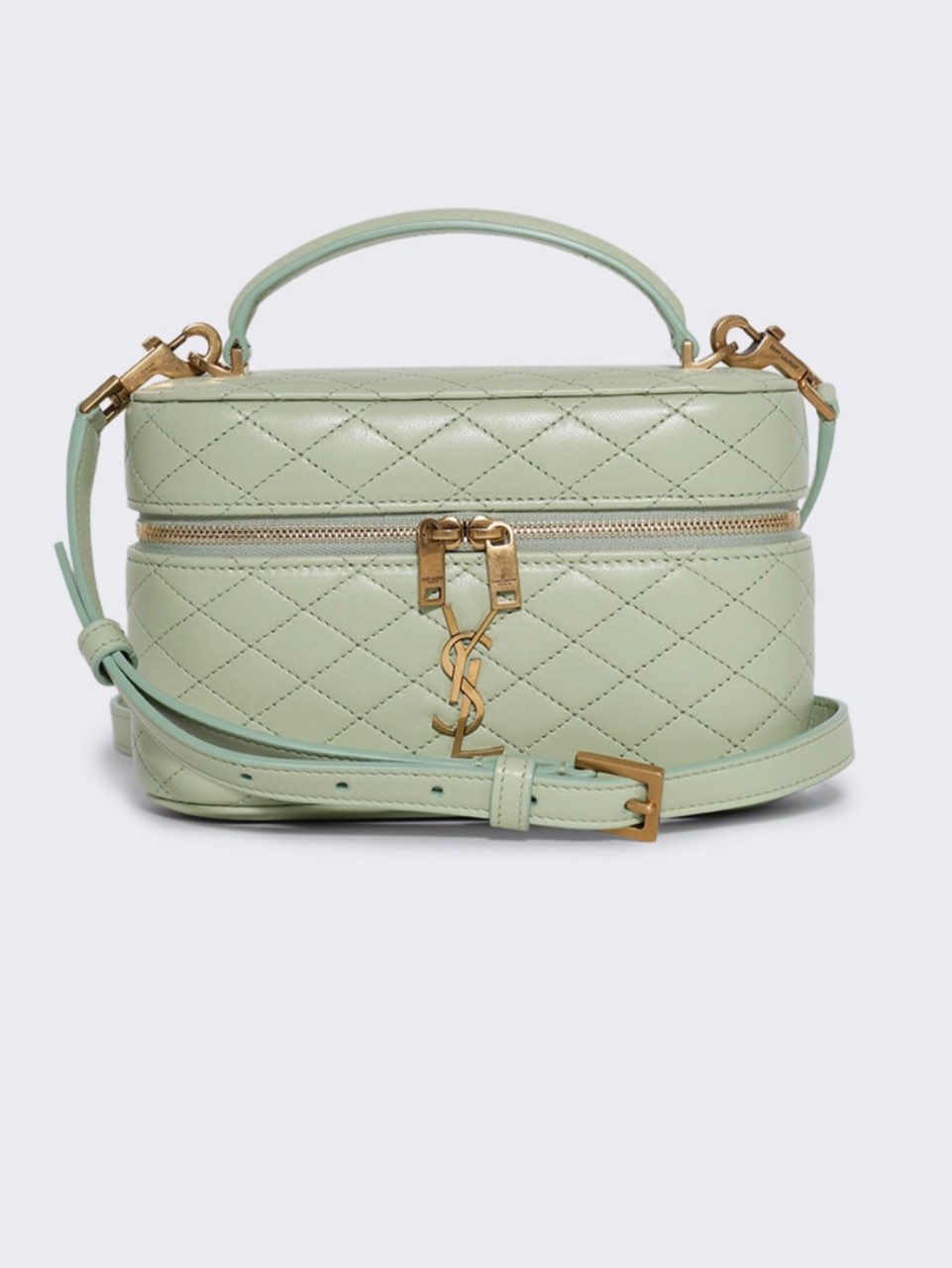 Mint Green Quilted Vanity Bag