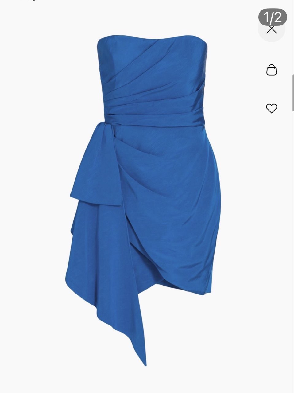 ML Monique Lhuillier Strapless Draped Faille Minidress