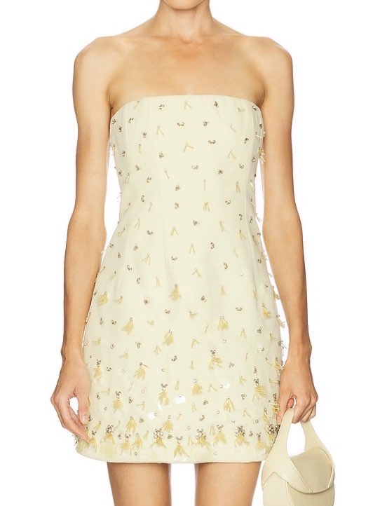 Yellow Mini Embellished Dress