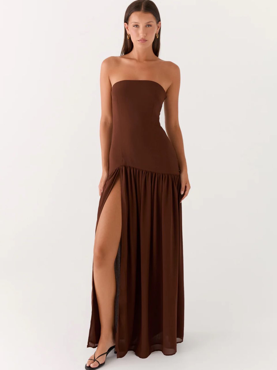 Brown drop waist formal dress!