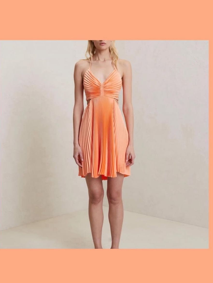 Orange silk dress
