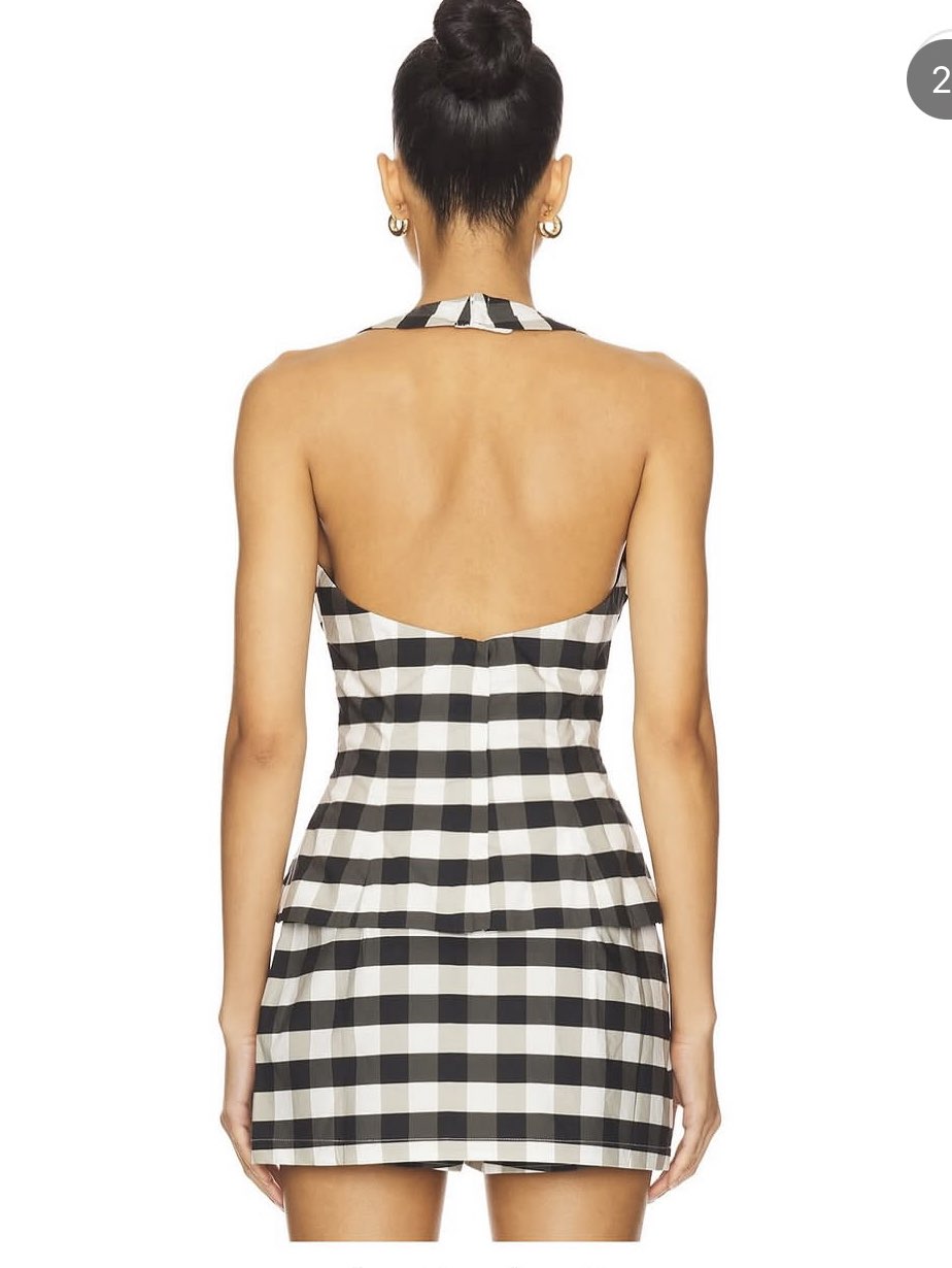 Gingham Halter Mini Dress
