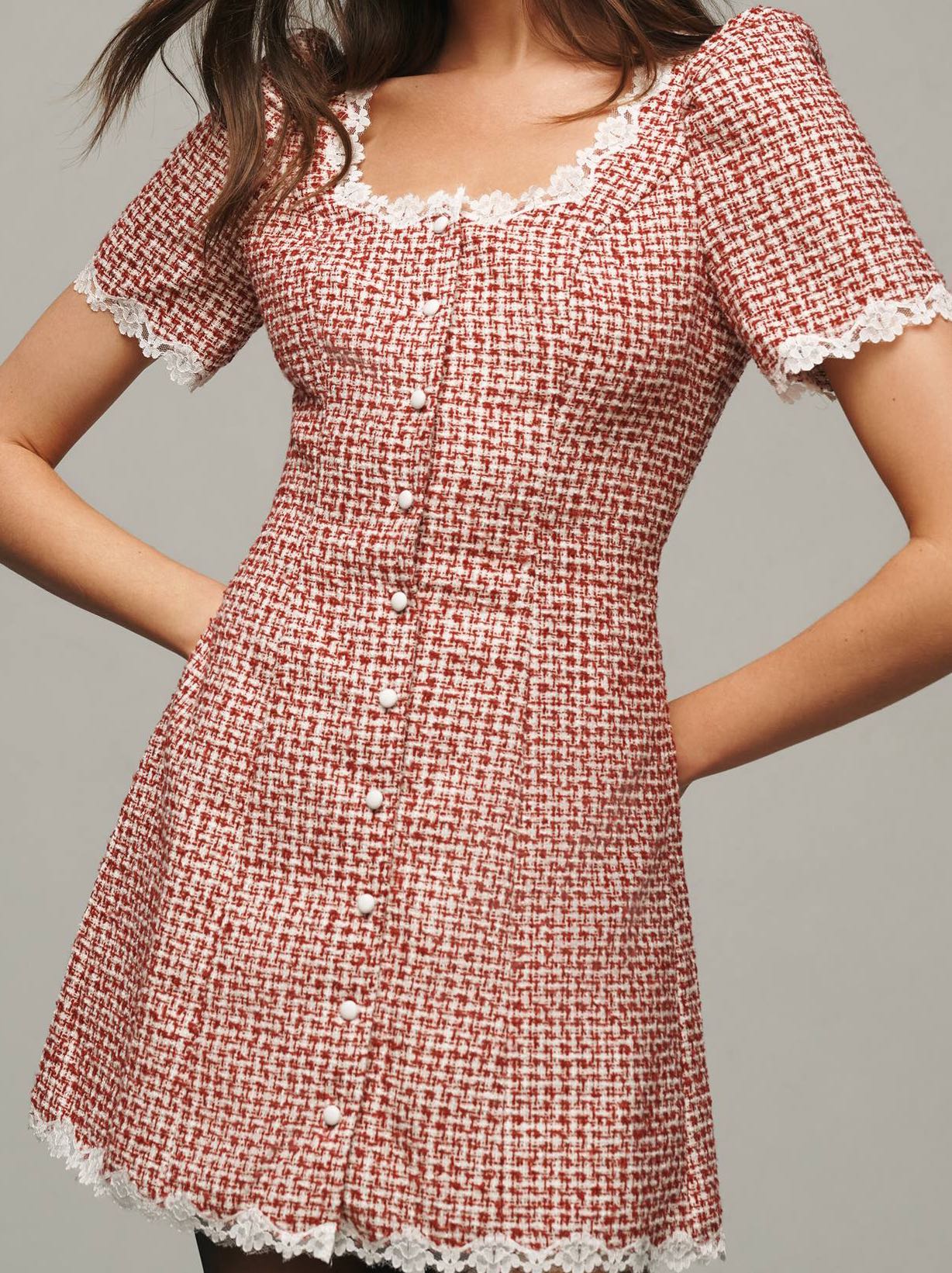 Anabella Short-Sleeve Mini Dress