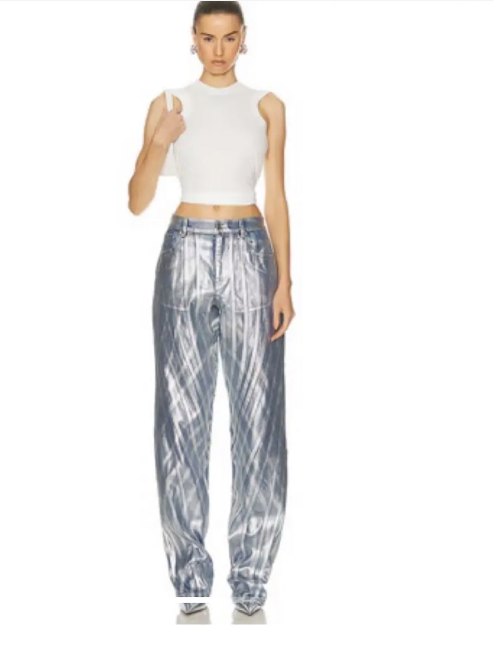 Mugler Metallic Patterned Jeans