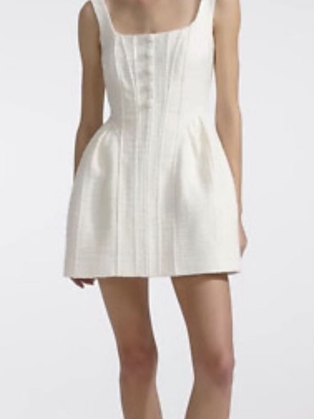 White tweed mini dress