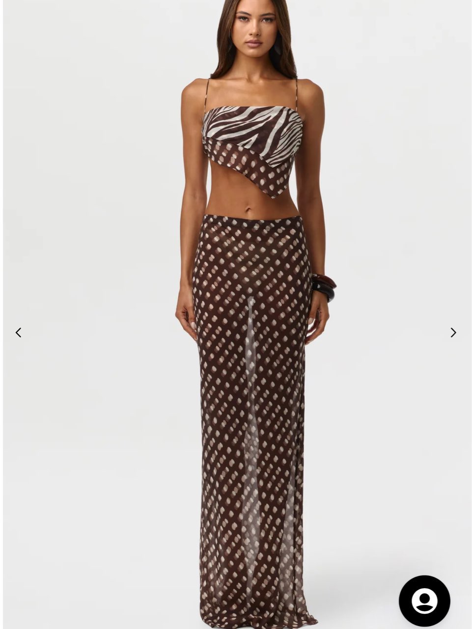 Brown Sheer Print Set