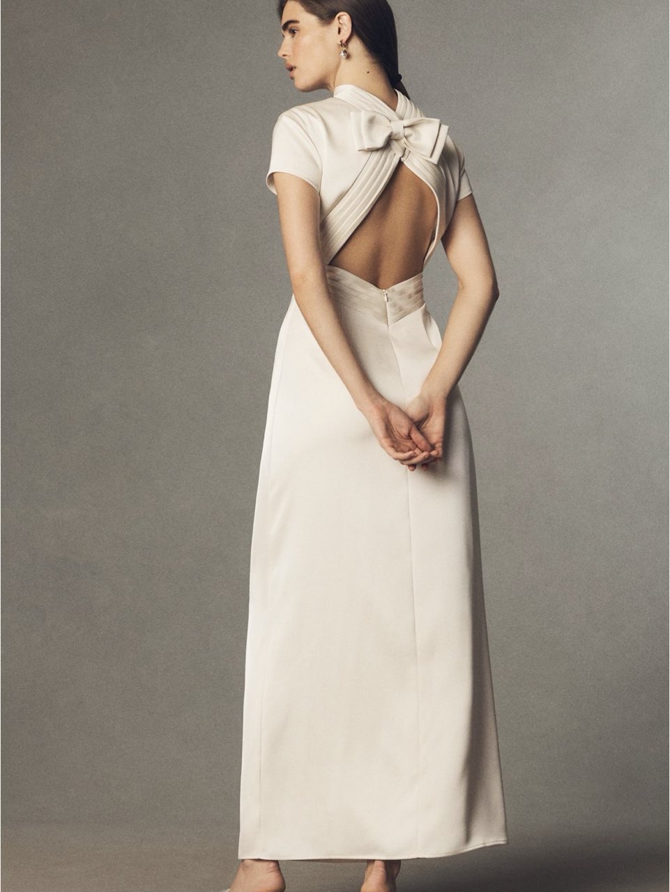 Ivory Mock Neck Maxi Dress