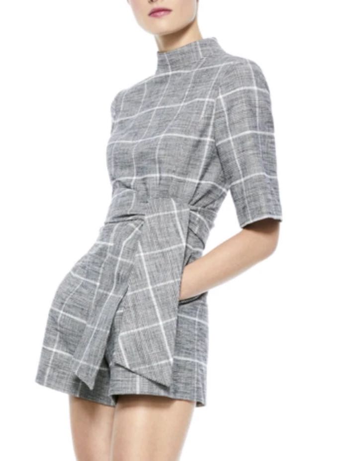 Alice + Olivia Virgil Mockneck Houndstooth