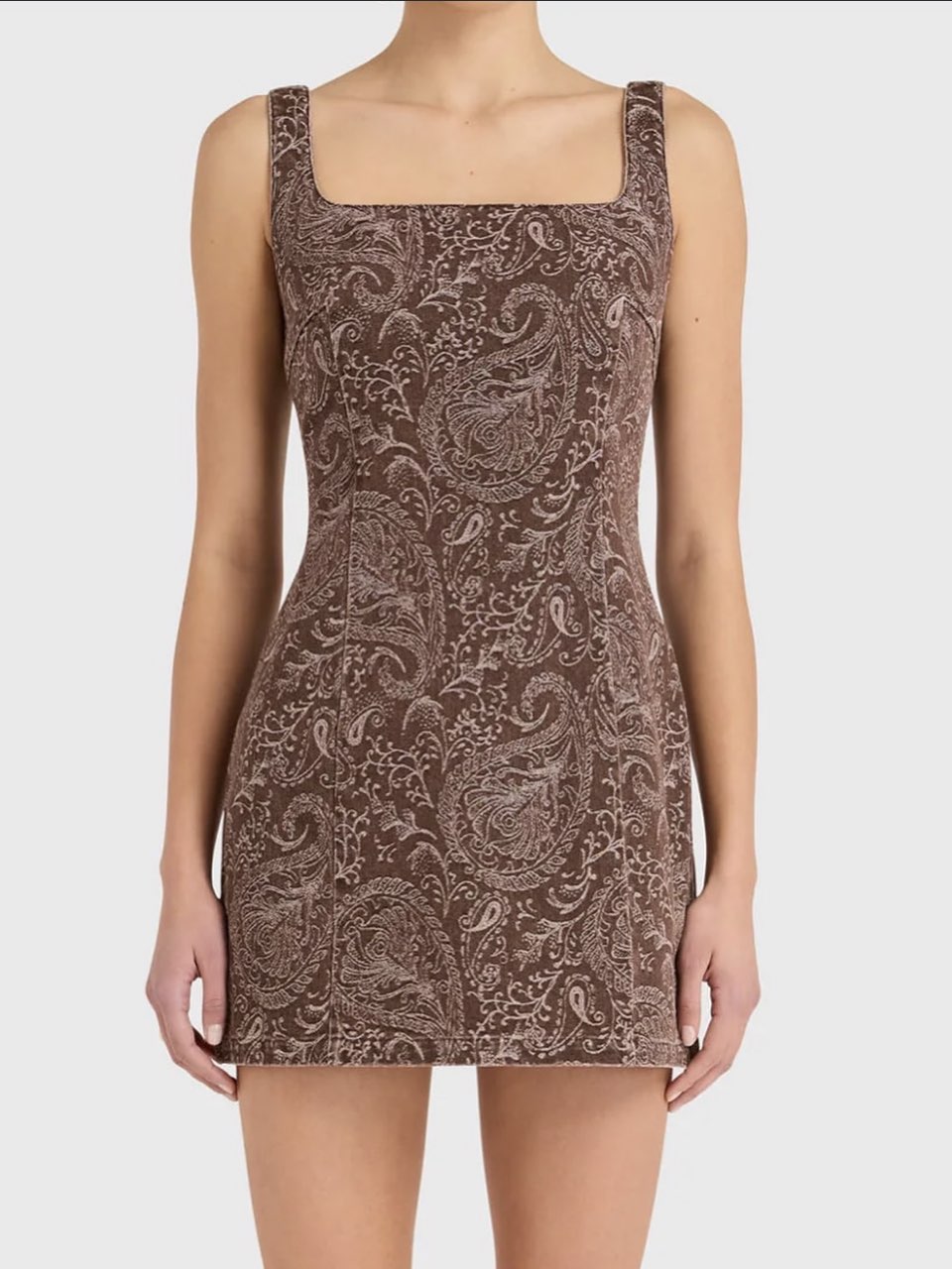 Amanda Uprichard Augustine Brown Paisley Mini Dress