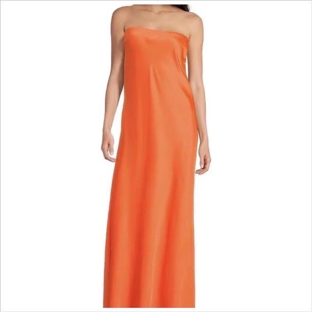 Orange Strapless Formal Dress
