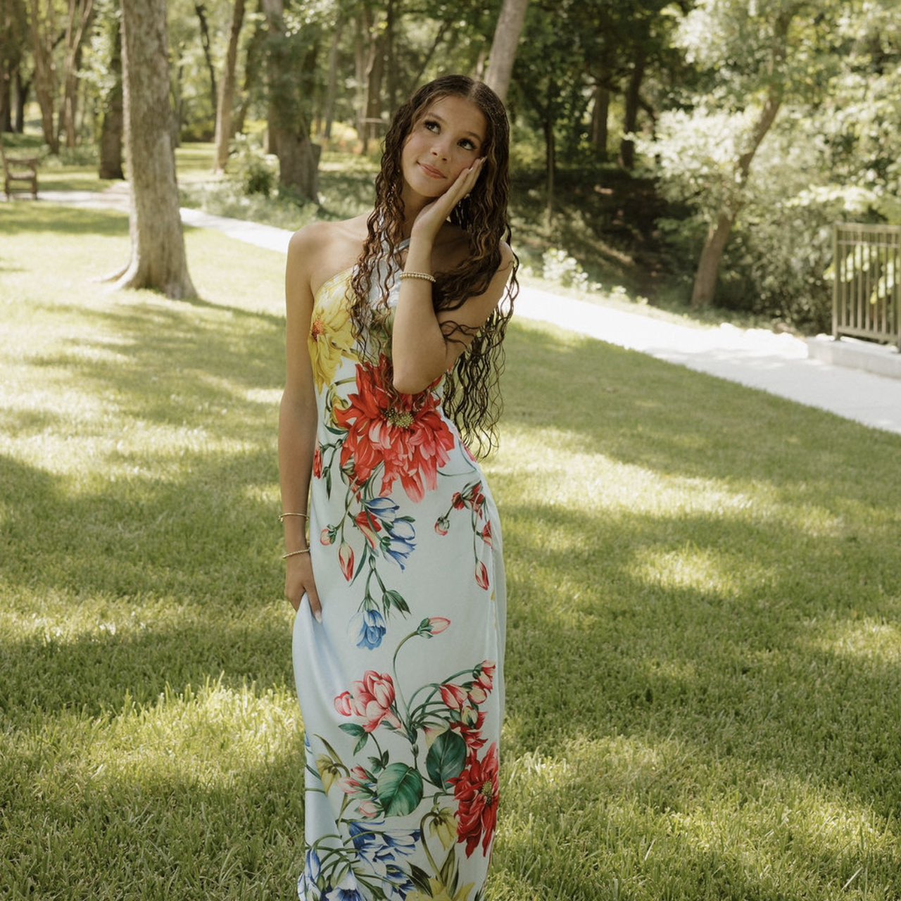Silk floral dress