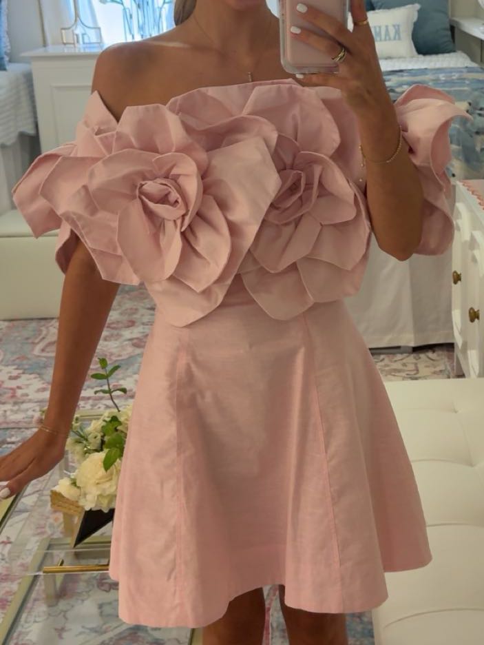pink mini flower dress