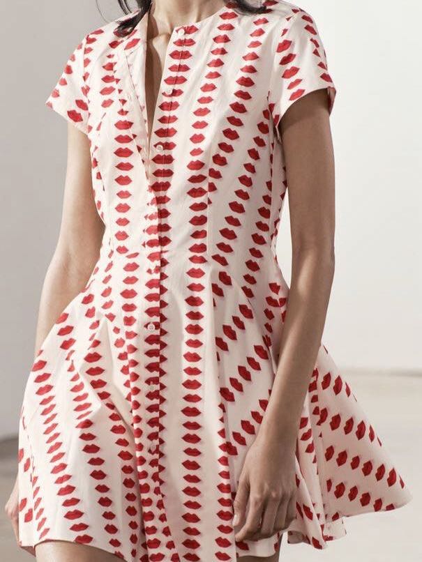 Zara lips printed dress