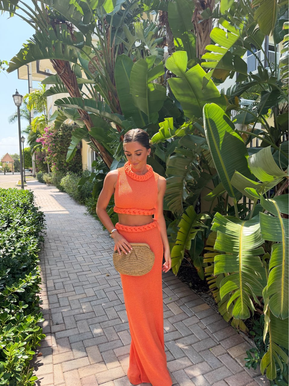 Orange Knit Two-Piece Set