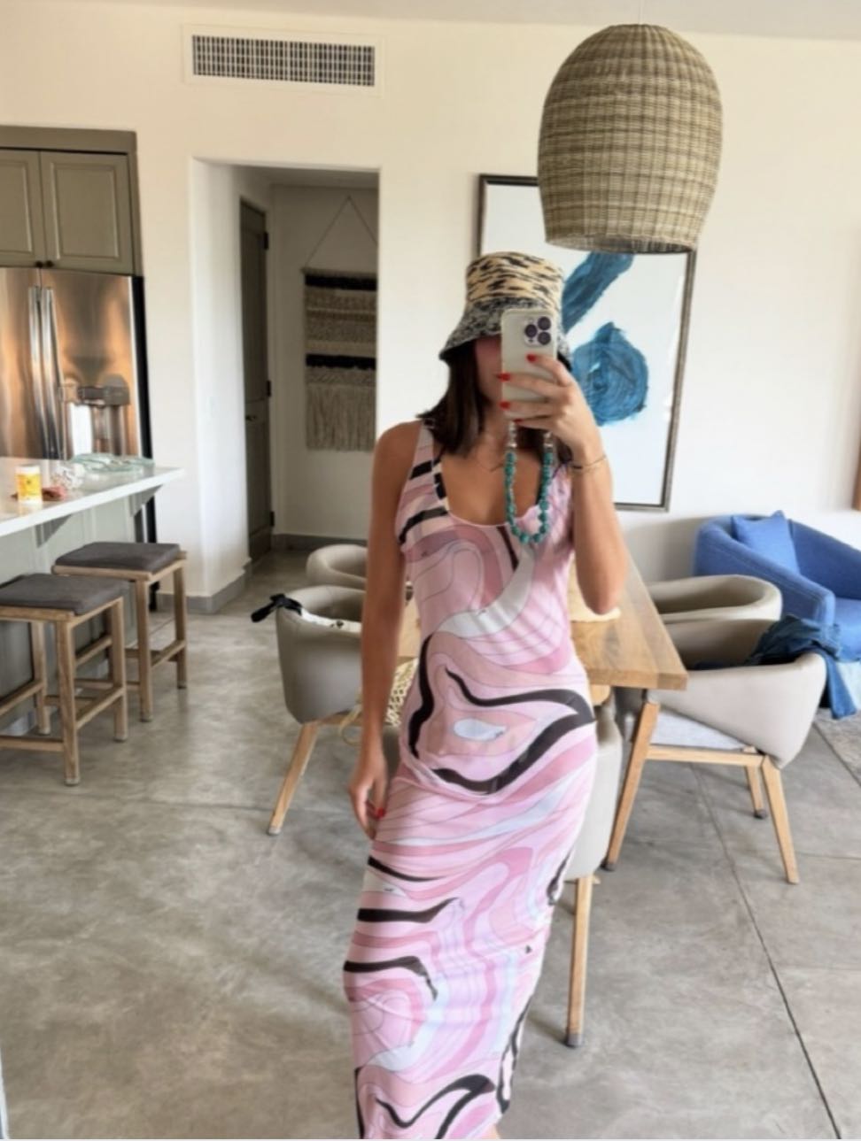 Abstract Print Maxi Dress