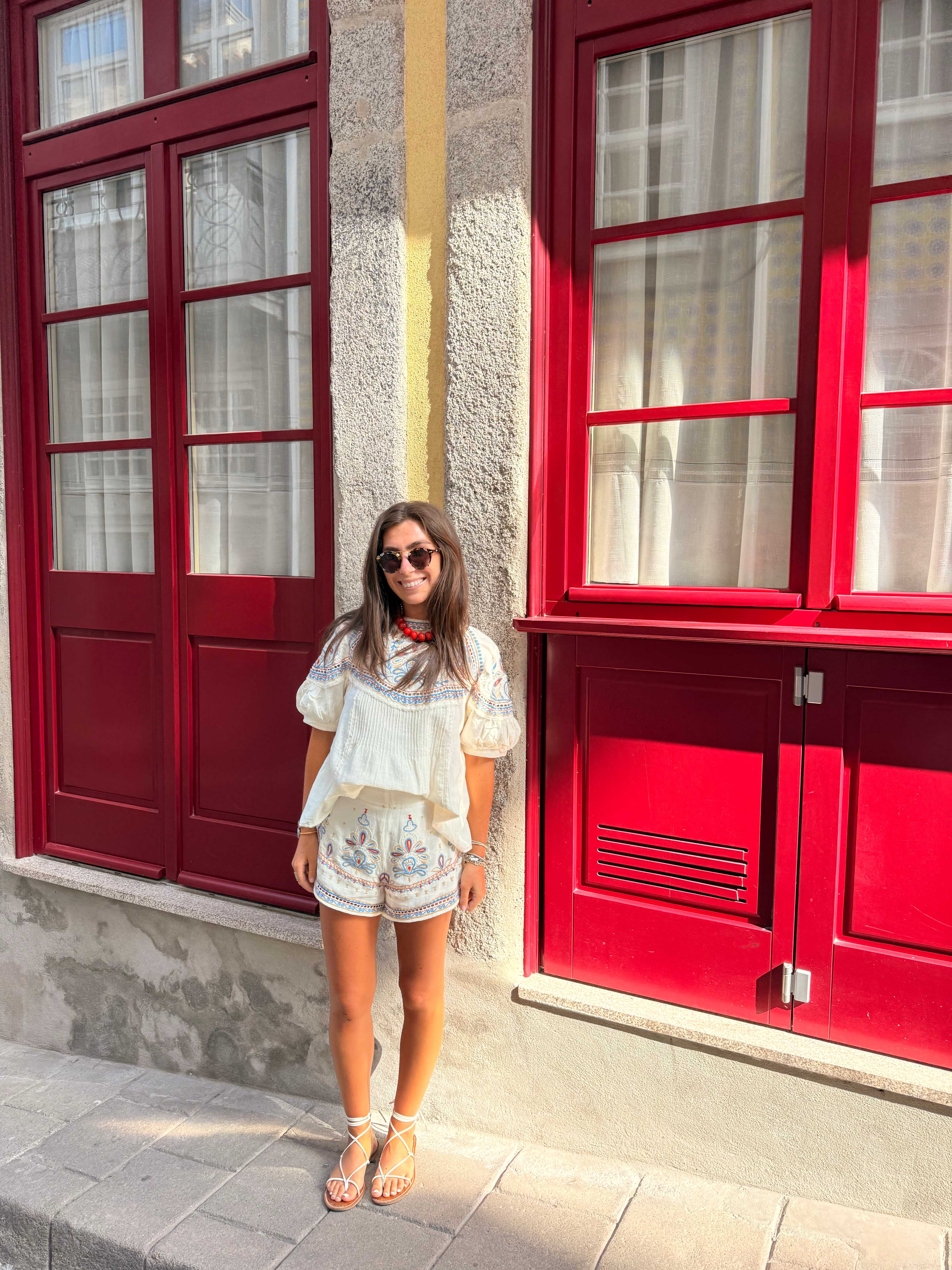 Zara Embroidered Shorts Set