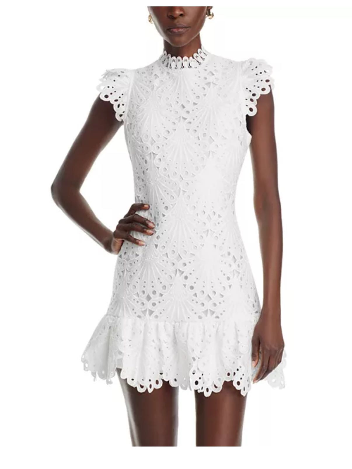 Aqua high neck lace dress