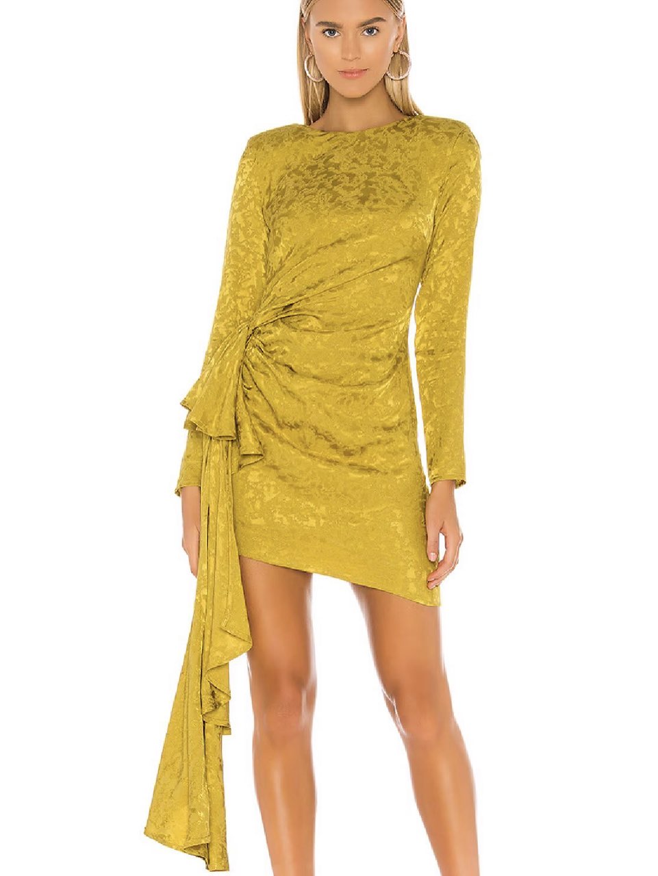 For Love and Lemons Chartreuse Mini Dress